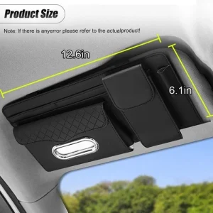 1x Car Sun Visor Storage Bag Glasses Clip Card Holder Pocket Documents Organizer