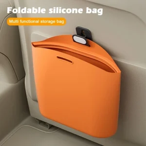 Silicone Car Trash Can Hanging Waste Bin Foldable Waste Bin Space Saving