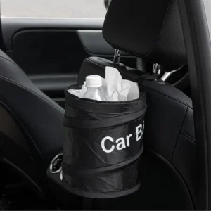 Mini Car Bin Pop Up Storage Dustbin Foldable Travel Rubbish Waste Basket Black