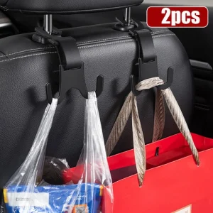 2x Car Seat Back Headrest Hooks Hanger Holder Storage Bag Hook Black Accessories